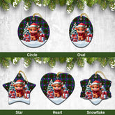 Brodie Hunting Modern Tartan Christmas Ceramic Ornament - Highland Cow Winter Style